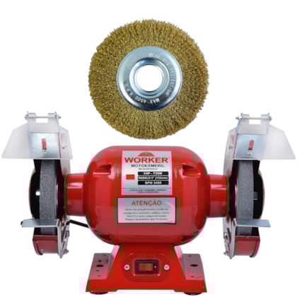 Kit Moto Esmeril 1cv 735w Worker + Escova De Aço-83c63fbd-120c-473b-80fd-a55e68b15541