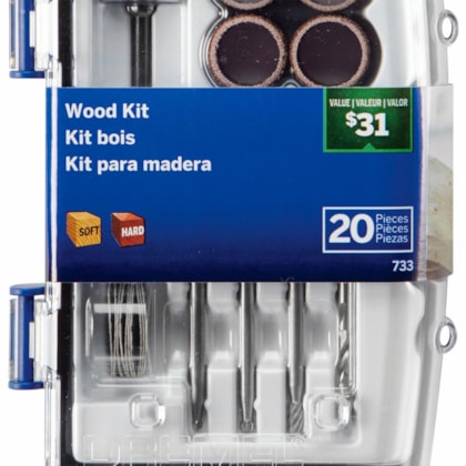 Kit para Esculpir e Gravar em Madeira para Micro Retífica com 20 Peças Dremel