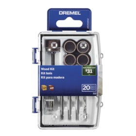 Kit para Esculpir e Gravar em Madeira para Micro Retífica com 20 Peças Dremel