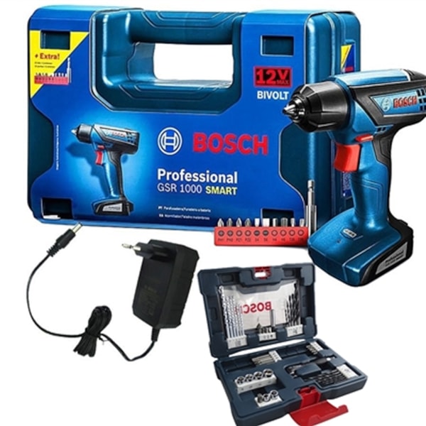 Kit Parafusadeira e Furadeira a Bateria 12v GSR 1000 Bivolt Bosch + Jogo Pontas 41 Peças-1a4c67fd-a4a8-4ee1-8fab-d6e2b3bb0359