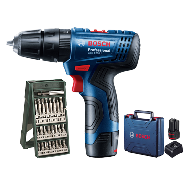Kit Parafusadeira/Furadeira de Impacto à Bateria  GSB120LI + Brinde Jg de Bits X-LINE 25PÇS Bosch-fd4cd25d-54df-402e-9cd3-a56a11126a9a