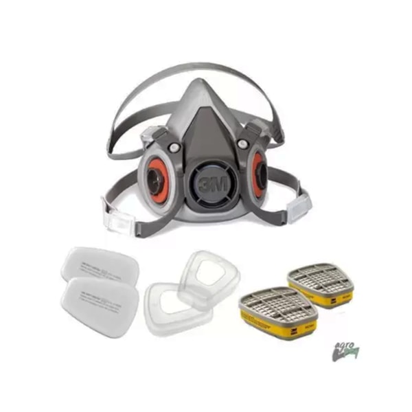 Kit Respirador 6200 Com Cartucho / Filtro e Retentor HB004643753 3M-28974386-bca8-4f4b-bb0d-b5f742ac4767