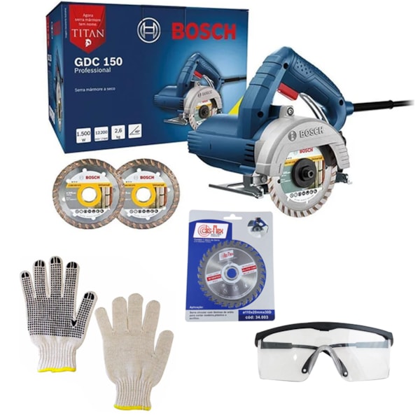 Kit Serra Mármore Titan 1500w 220v GDC 150 Bosch+ 3 Discos + Brinde-f68f1d9f-9179-4599-863e-f168d6e7c11f
