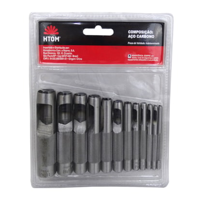 Kit Vazador Furador Perfurador Couro Borracha Papel 12 Pçs HTOM-0559246f-e319-4777-8b26-62bbecb8253a