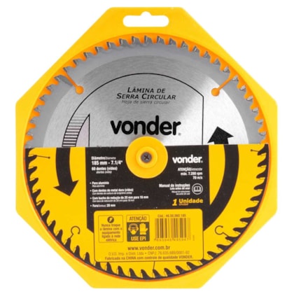 Lâmina de Serra Circ Videa 185mmx20 P/Alum 4650060185 VONDER-c5894e09-e53d-43bf-82a9-9cc9236421ae