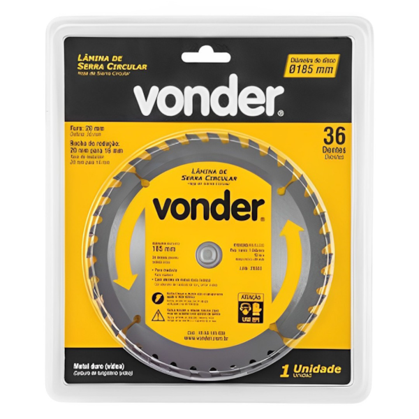 Lâmina de Serra Circular 185x20mm Com 36 Dentes de Vídea 4650185036 Vonder-a5be1fb1-f9c6-4da0-ac6e-630edafca791