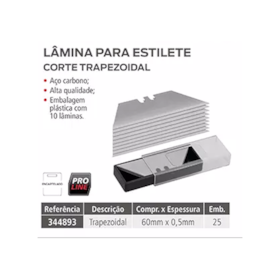 Lâmina Para Estilete Trapezoidal 10PCS 344893 Worker