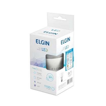 Lâmpada Branca LED Bulbo A60 Bivolt 6500K 12W Elgin