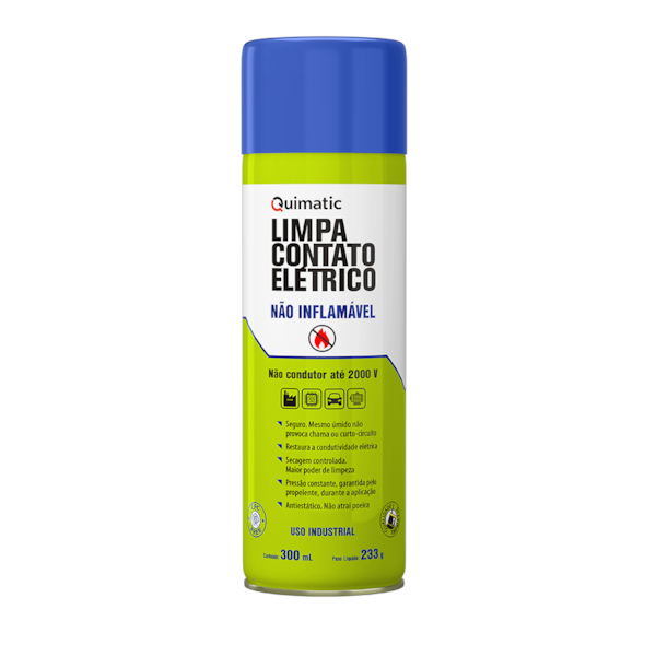 Limpa Contato Elétrico Não Inflamável Spray 300ml Quimatic IA1-99585328-b15e-4829-a44f-867748b03428