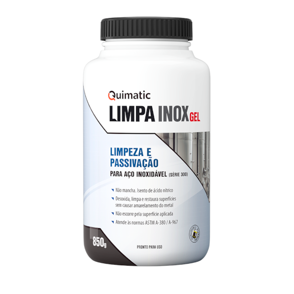 Limpa Inox Gel Limpeza e Passivação 850G Quimatic LG2-4267d2c1-ac0f-489c-a504-a02070d876b4