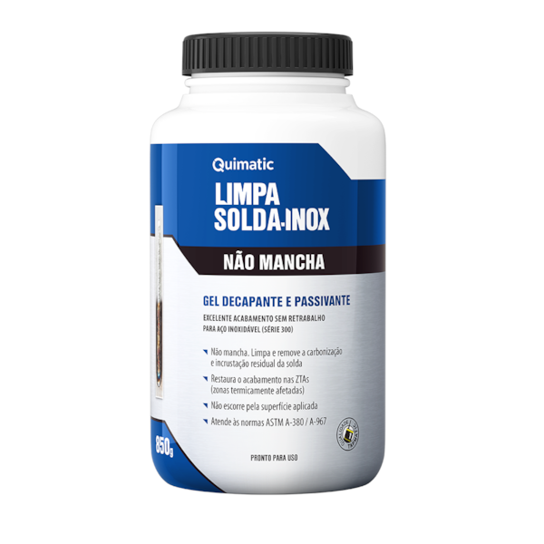 Limpa Solda Inox Não Mancha Gel Decapante 850G Quimatic LS1-ae158f04-6be7-4004-85f1-918d01f02a79
