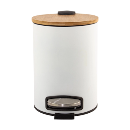 Lixeira Bambu Pedal Branca 5L 9442 Mimo Style-ae03f94a-6800-4637-84f2-41b57251208f
