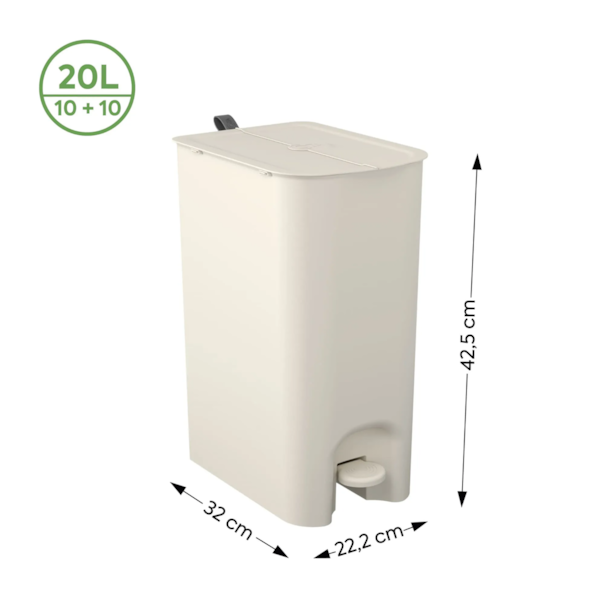 Lixeira Borboleta com Pedal 10+10LT Light Gray 10663/0468 Coza-dee9def7-dd81-4191-8241-3e1e2d46692f