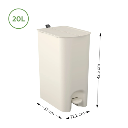 Lixeira Borboleta com Pedal 20LT Light Gray 106620468 Coza-fc161038-3ead-4629-8f91-15cef33d5497