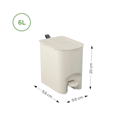 Lixeira borboleta com pedal 6LT cinza claro 10660/0468 Coza-325c7489-2fa9-4ab4-b9fa-537d1b2734ae