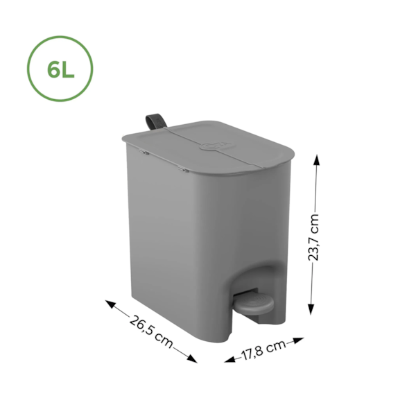 Lixeira Borboleta com Pedal 6LT Cinza Frio 10660/0499 Coza-c093d672-e9ec-46c7-bebb-e3dcd0a1b106
