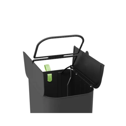 Lixeira Borboleta com Pedal Preta 10+10LT 106630008 Coza-18137ee2-59ae-4f89-aba7-22f4e9838777