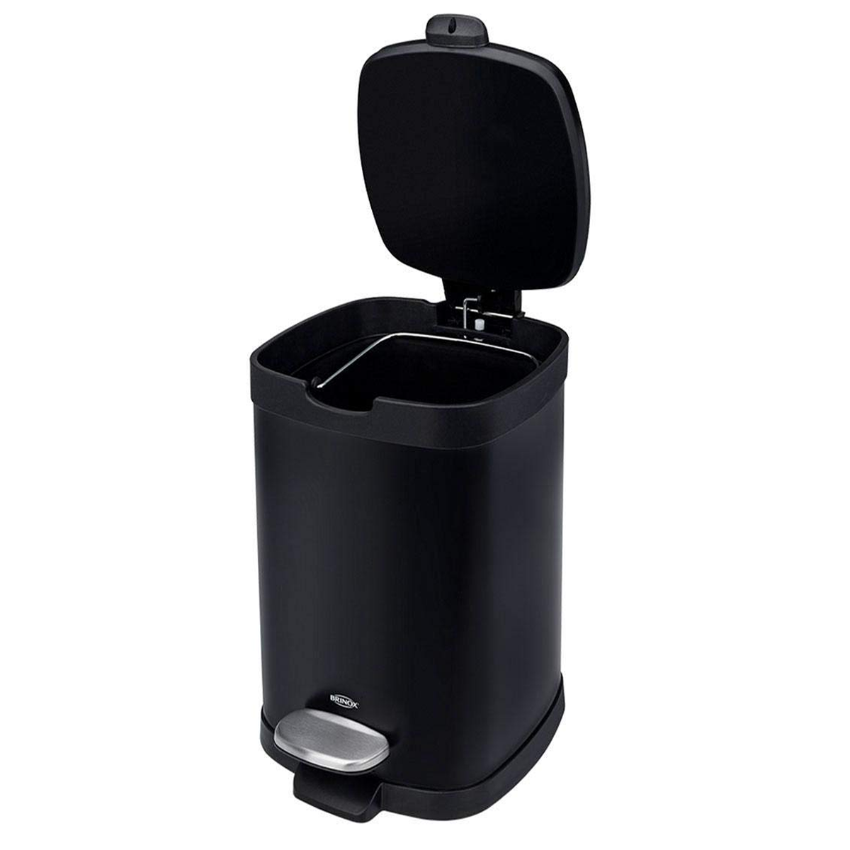 Lixeira com Pedal Balde Frame em Aço Carbono 12L Preto 3065/100
