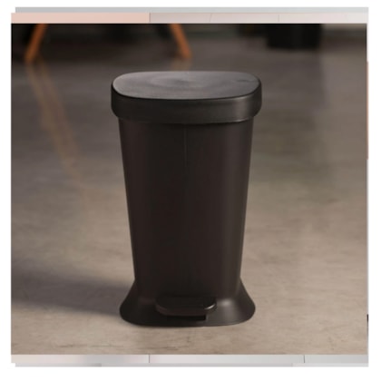 Lixeira com pedal new square 5LT preta 10424/0008 Coza
