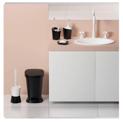 Lixeira com pedal new square 5LT preta 10424/0008 Coza-26075fee-f275-49bf-b78c-5ccc2cc272e4