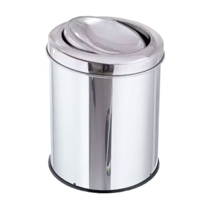 Lixeira com Tampa Basculante Decorline 18,5cm 5,4L Em Aço Inox 3032/202 Brinox-45544616-c3bb-4956-b504-af030df5f4fa
