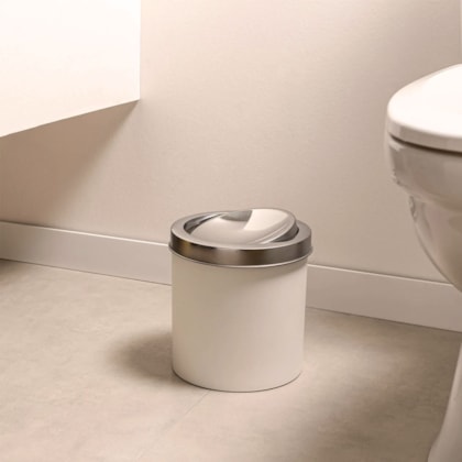 Lixeira com Tampa Basculante Inox Home 4,6L Branco 10436/1007 Coza-0a080be5-473f-4b5e-9e80-d9f6ae0267da