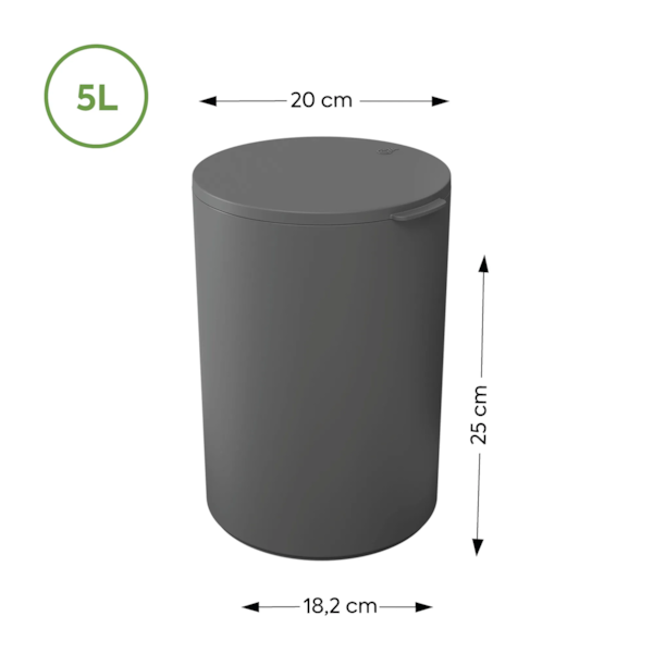 Lixeira com Tampa Serene 5LT Light Gray 131063468 Coza-03ddc01a-25cd-420c-aab5-de6db4e20a0c