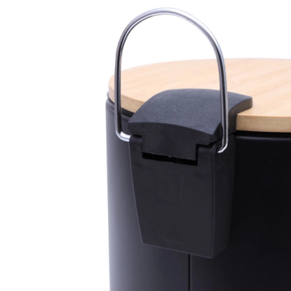 Lixeira Pedal Preta 5L Bambu 9443 Mimo Style-c52cf328-d193-4755-be0f-ea6d6fb2e764