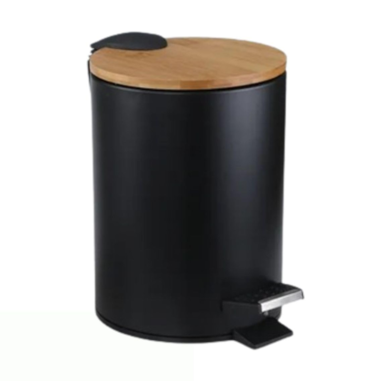 Lixeira Pedal Preta 5L Bambu 9443 Mimo Style-ed73210e-243a-4f30-809f-2b720d1e6267