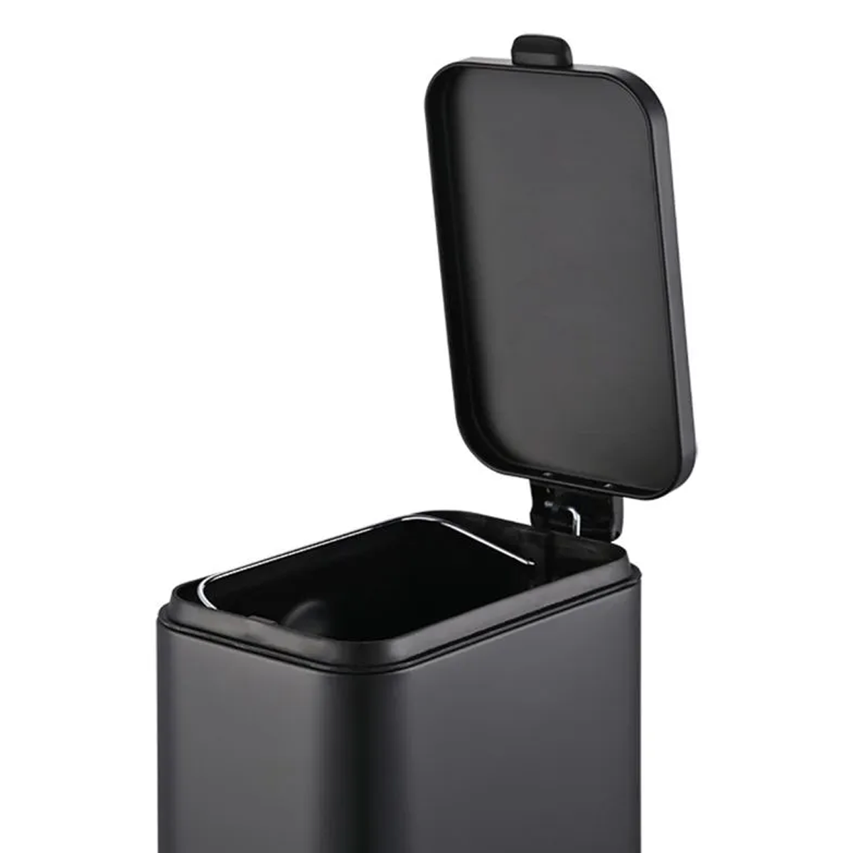 Lixeira Retangular Com Pedal Balde Frame em Aço Carbono 5,0L Preta