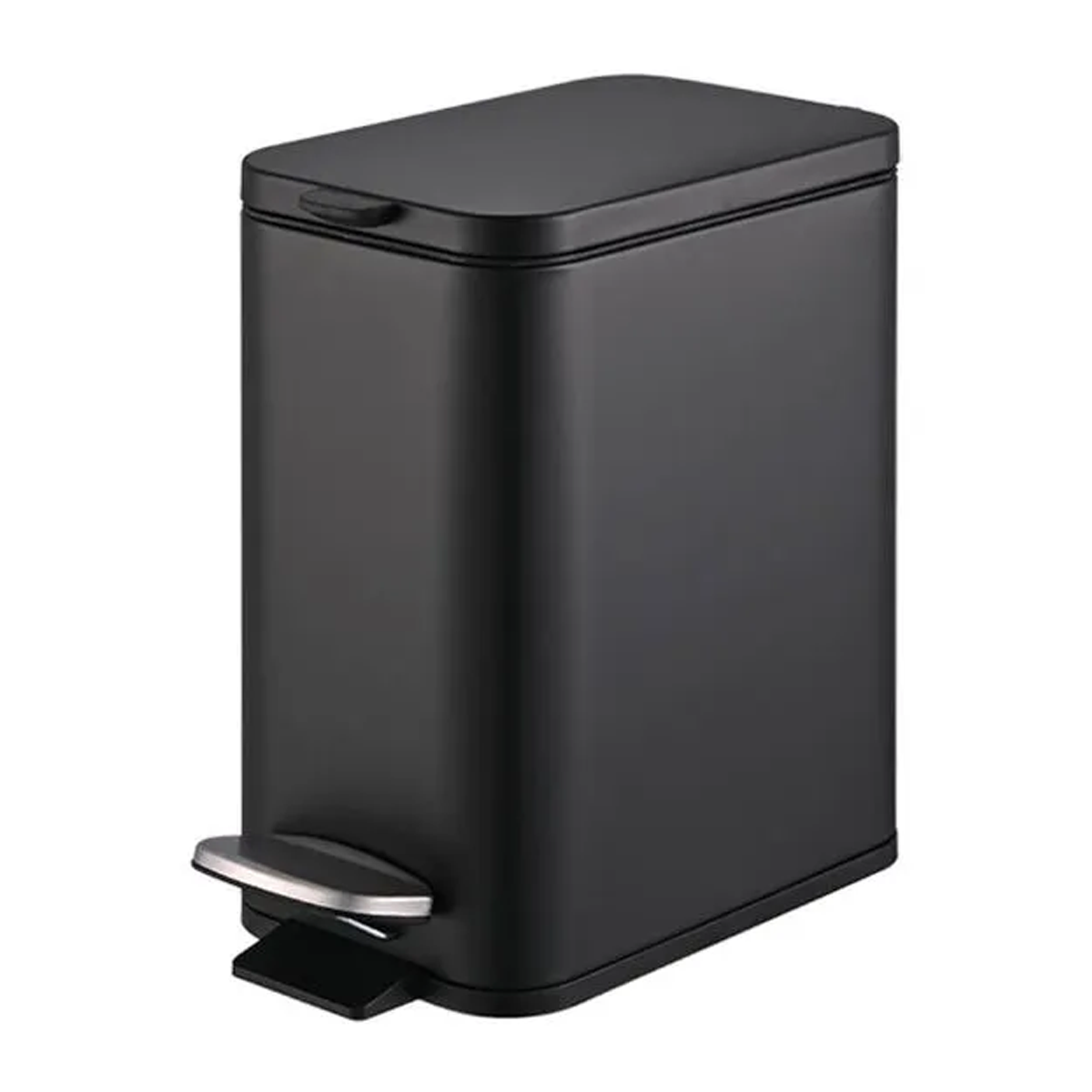 Lixeira Retangular Com Pedal Balde Frame em Aço Carbono 5,0L Preta