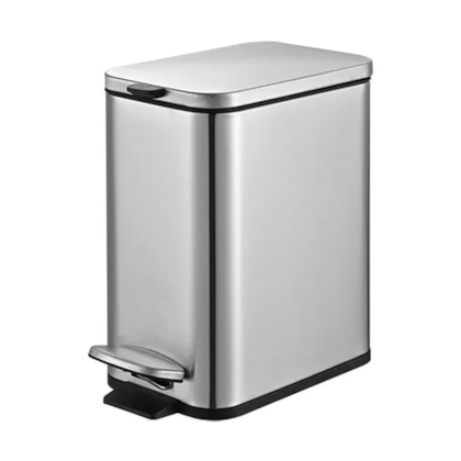 Lixeira Retangular Com Pedal Balde Frame em Aço Inox 5,0L Prata 3064/102 Brinox