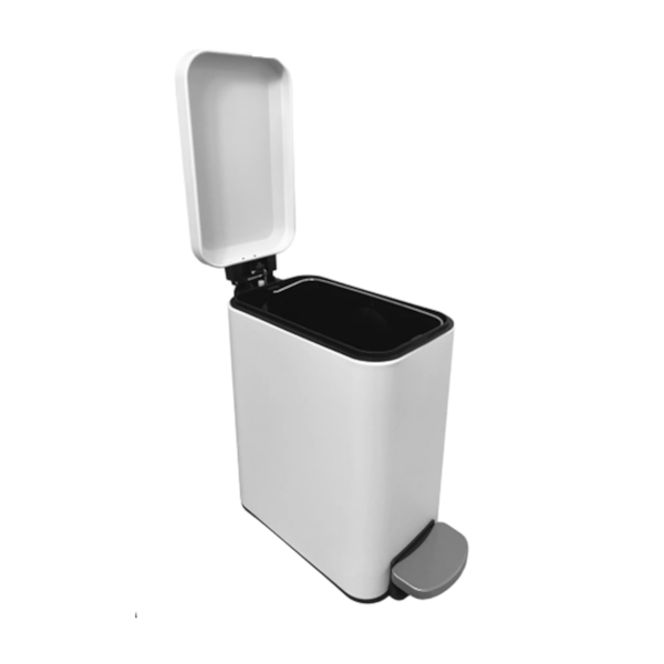 Lixeira Retangular Slim Branca Com Pedal Gh117 Globalmix-52956046-a68b-4082-9a95-c4294ed6985a