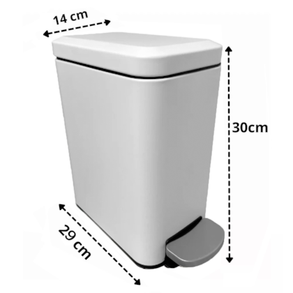 Lixeira Retangular Slim Branca Com Pedal Gh117 Globalmix-8122d0be-adfd-4609-b997-0188f697bd9e