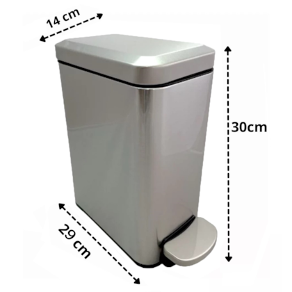 Lixeira Retangular Slim Inox 6L Pedal e Fechamento Suave Gh115 Globalmix-815601dd-d472-4ed5-addd-9d24981adcc8