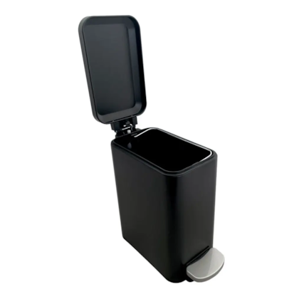 Lixeira Retangular Slim Preta 6L Com Pedal Fechamento Suave Gh116 Globalmix-63526212-3d1a-4a1a-961f-7e27d9523938