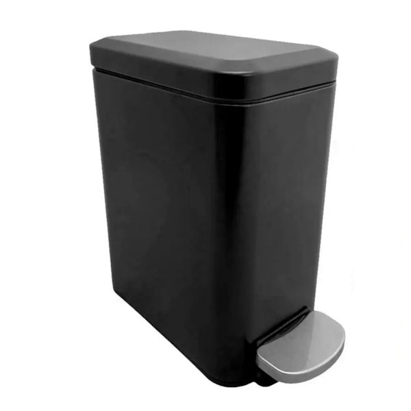 Lixeira Retangular Slim Preta 6L Com Pedal Fechamento Suave Gh116 Globalmix-d9df1e75-ec11-4bd6-b247-78b22fc74269