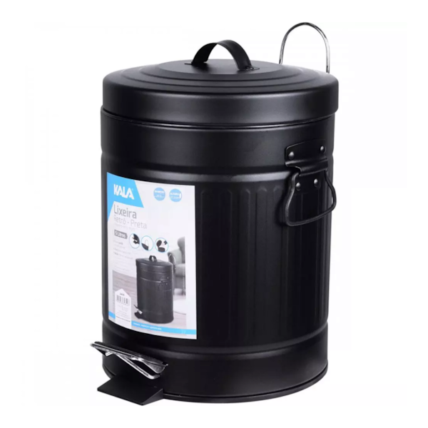 Lixeira Retrô 5L Preta 246181 Kala -62891179-1a38-4b31-aede-a0842f857307