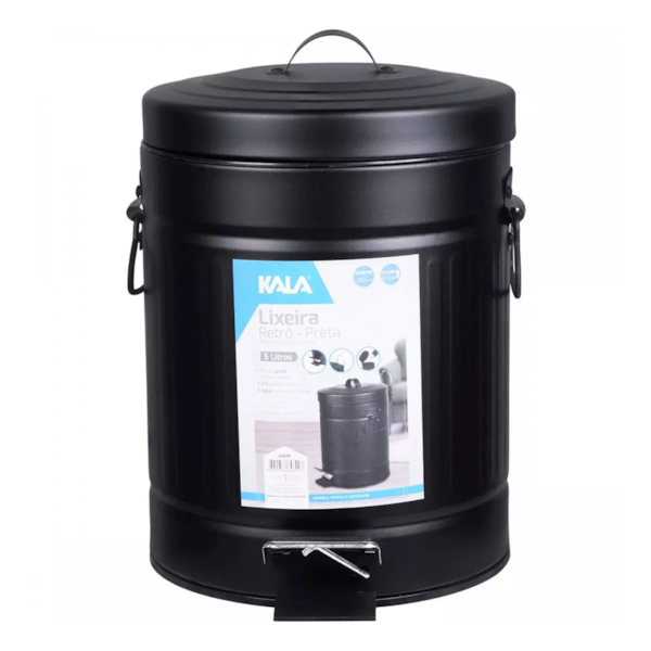 Lixeira Retrô 5L Preta 246181 Kala -be28b1f8-9f37-44aa-82e4-6f16584a624d