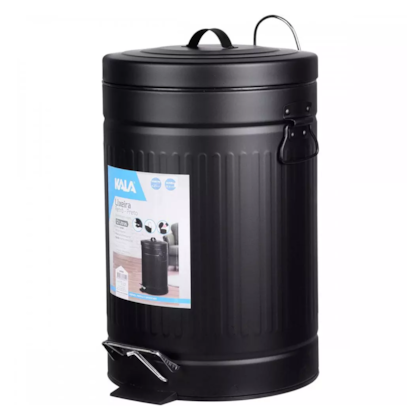 Lixeira Retrô Preta com Balde Removível 12L Kala 246203 KALA-a59df4f3-5243-4c3a-ad32-42757a14956b