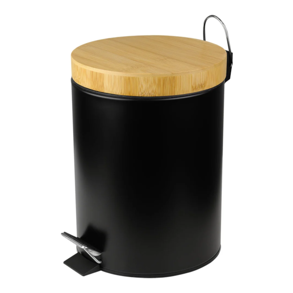 Lixeira Tampa de Bambu Preta 5L 293937 Kala -03692131-48f9-4621-bd91-addfdb68e544