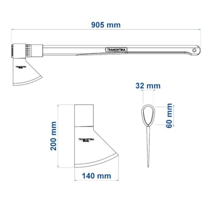 Machado com Cabo de Madeira 90cm Tramontina-0be8ecdf-0453-4b79-bf8a-cbec534a13f9