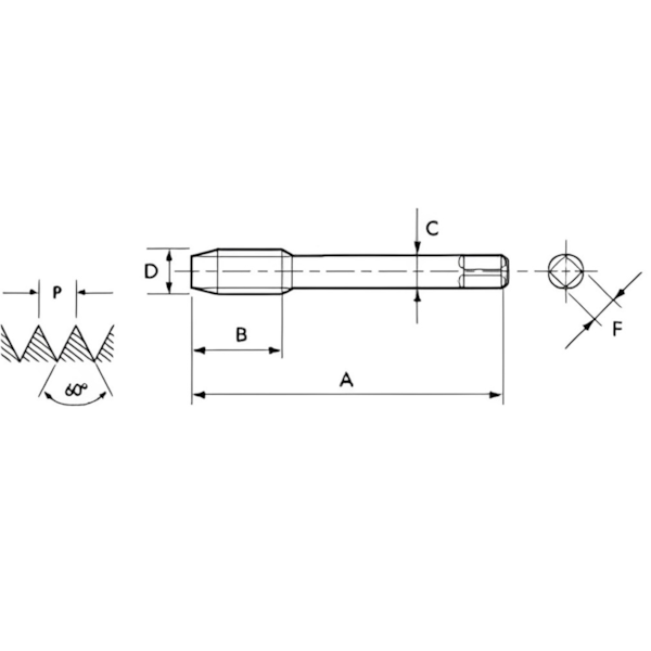 Macho Máquina Canal Helicoidal UNC 2183 HSSE 3/4