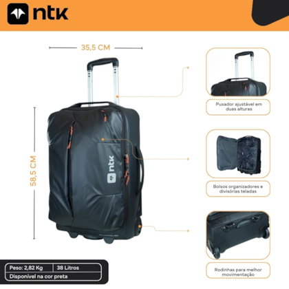 Mala de Viagem Evoque Roller 38L em Poliéster Preta 203052-PR Nautika-7717728e-4ce2-4a94-9917-73c18a4798be