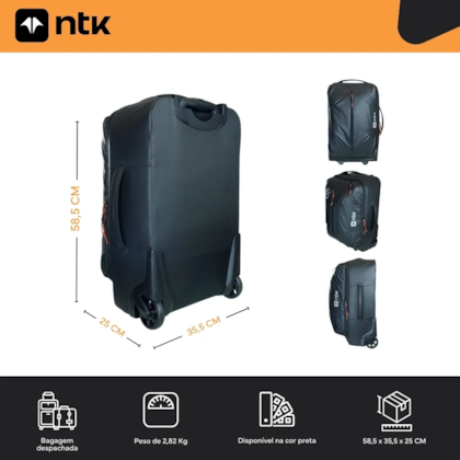 Mala de Viagem Evoque Roller 38L em Poliéster Preta 203052-PR Nautika-9870e422-b289-438e-95ce-26a8a1fe9173