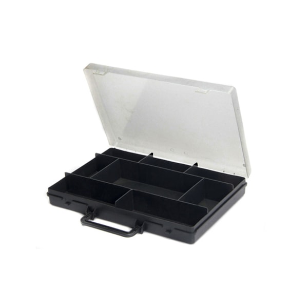 Maleta Com Fundo Grande 8 Divisórias Preta / Tampa Transparente 4016 Polymer-0e5421d2-2c97-4aa9-aaa5-722533b696a8