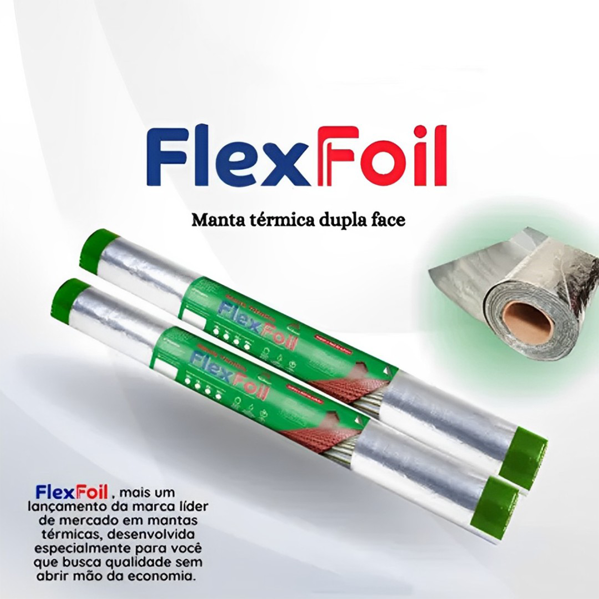 Manta Térmica Aluminizada FlexFoil 20,83m x 1,20m Dupla Face