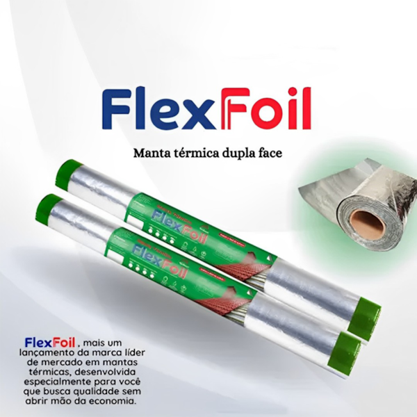 Manta Térmica Aluminizada FlexFoil 20,83m x 1,20m Dupla Face Interna PRD01721 DPlastic-5e749415-19fb-4e95-b58f-f3ae0dd33425