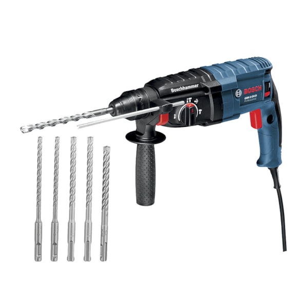 Martelete Perfurador Rompedor 820W 220V SDS Plus 2,7J + Kit 5 Brocas Videa GBH 2-24D BRO Bosch  -09380e73-10ce-41d1-8646-9faa8d52ec6b