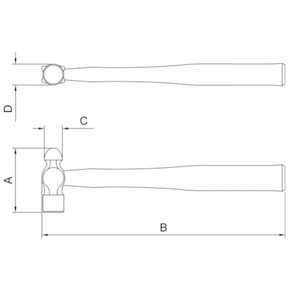 Martelo Bola com Cabo de Madeira 400g Tramontina Pro-639a821f-16d4-401d-87d1-d4068b4fabdf
